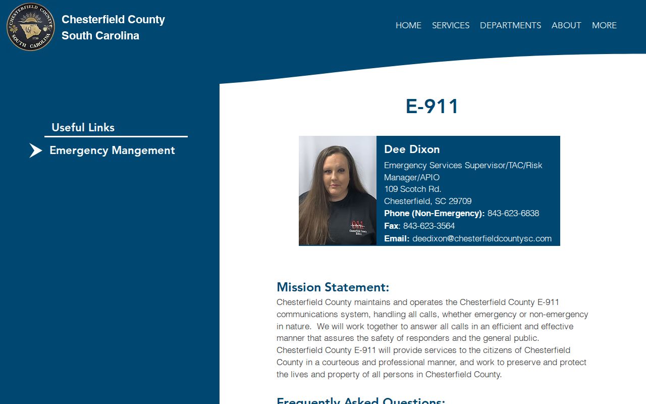 Chesterfield County warrant tip safety reference distinguishing emergency and non-emergency contact
